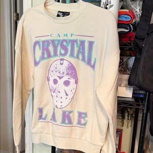 Crystal Lake Graphic Crewneck Sweater - Cream